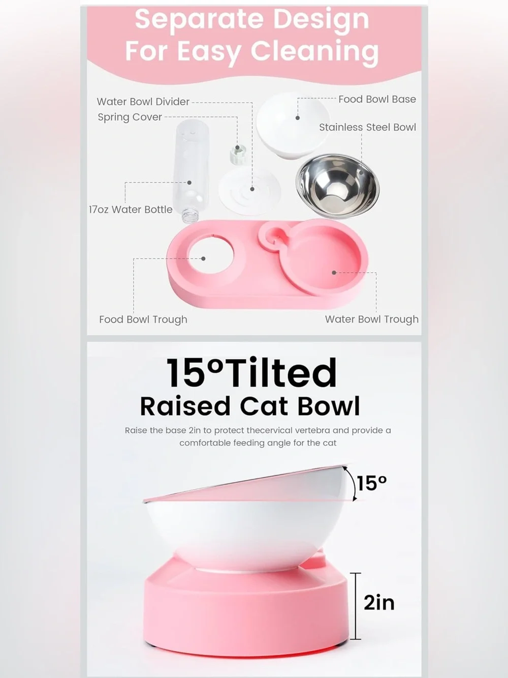 Elevated Pet Feeder with Water Dispenser